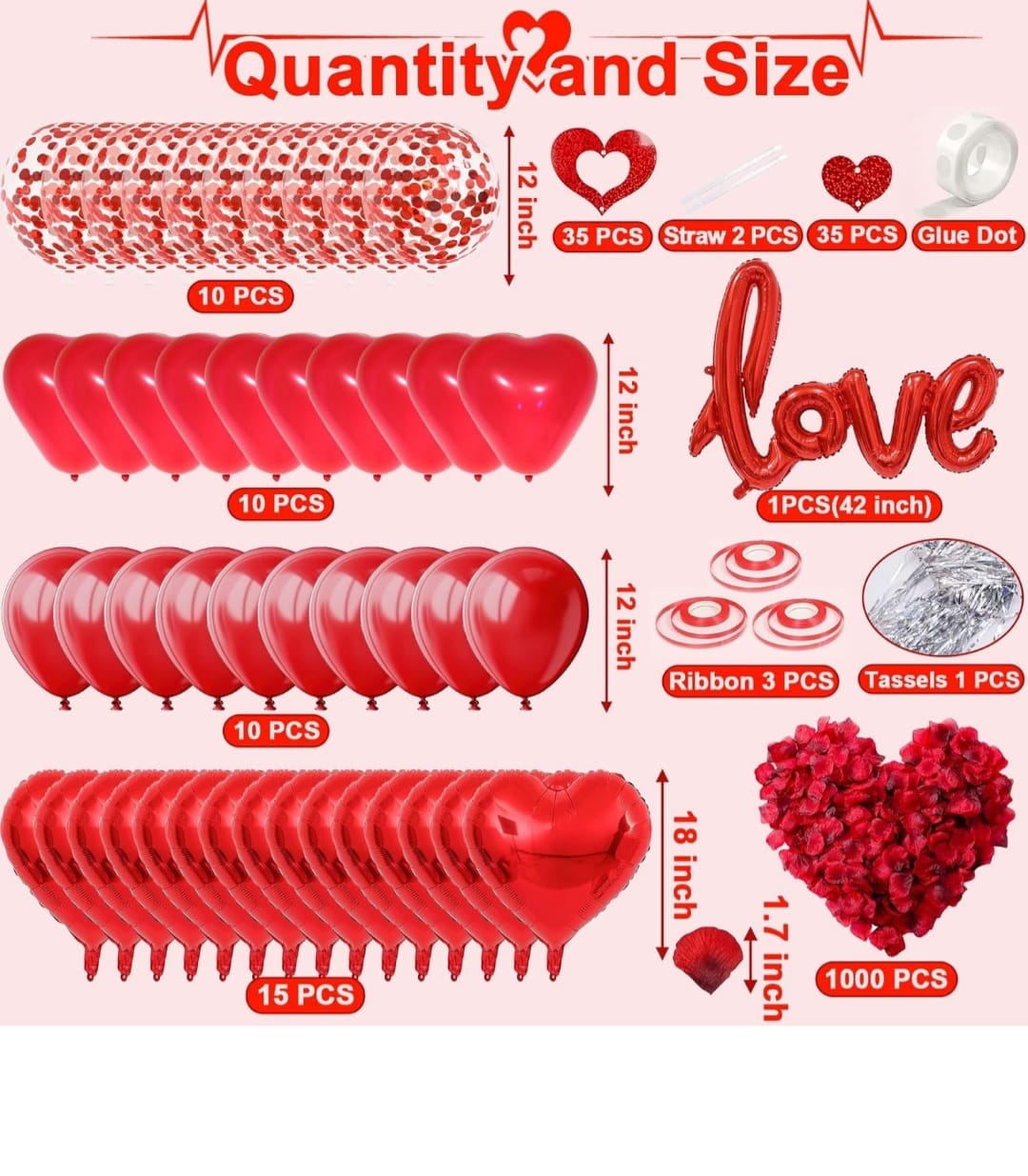 Love and Heart-Shaped Aluminum Foil Balloon,Heart Kit